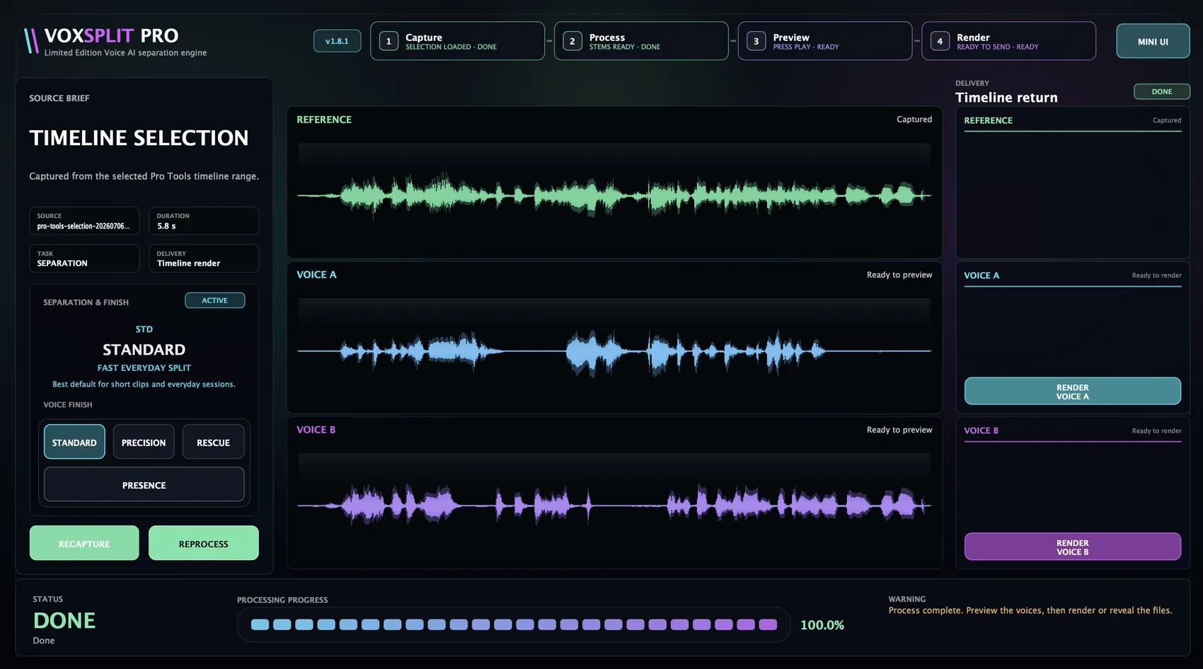VOXSPLIT PRO Plugin Interface