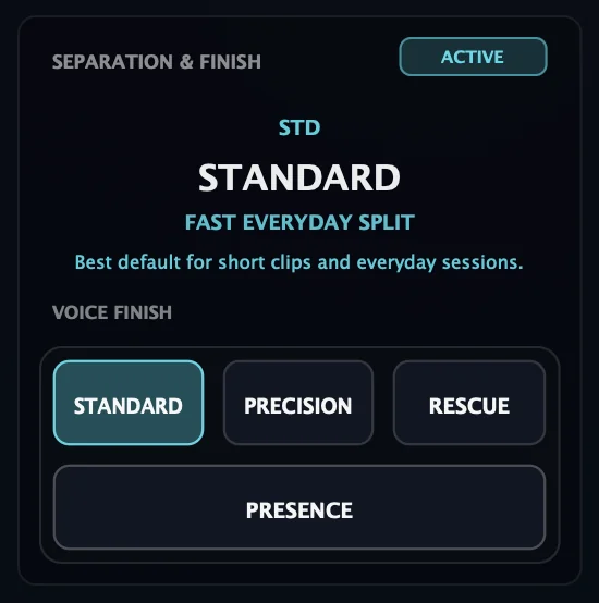 VOXSPLIT PRO Standard separation mode