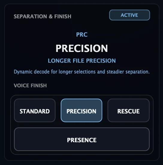 VOXSPLIT PRO Precision separation mode