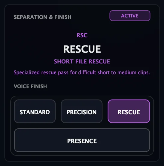 VOXSPLIT PRO Rescue separation mode